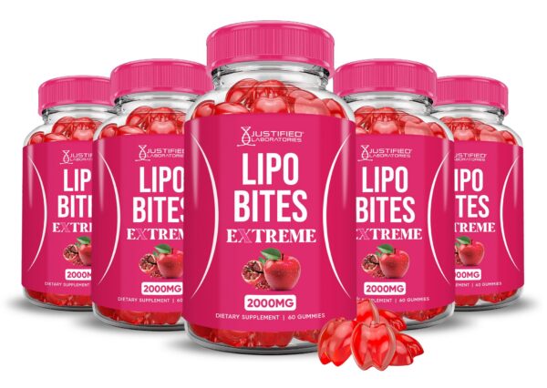 paquete de 5 Lipo Bites ACV Gummies Extreme 2000mg