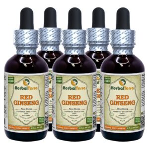 Paquete de 5 botellas de tintura de ginseng rojo HerbalTerra