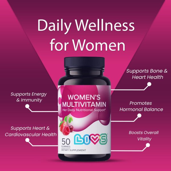 Version 1.0.0 Paquete de 50 gomitas de vitaminas LIVS para mujer