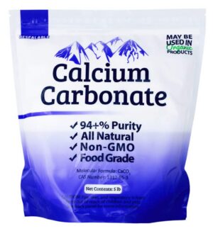 Paquete de 5 lb de carbonato de calcio grado alimenticio Duda Energy