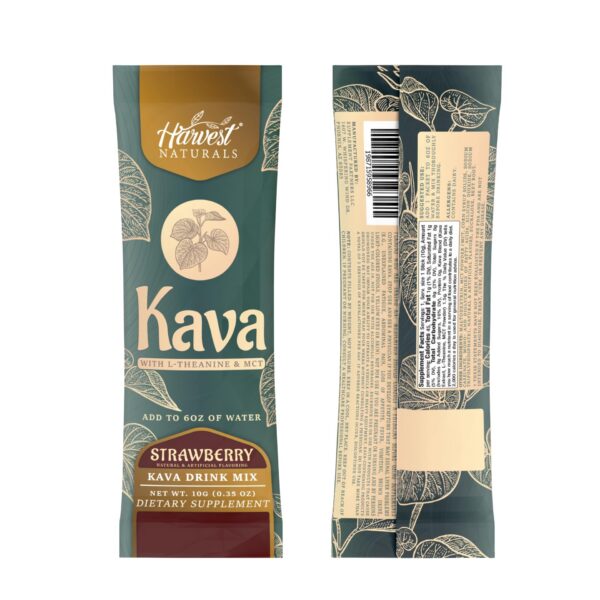 Paquete 6 sobres bebida extracto kava L-Teanina sabor fresa