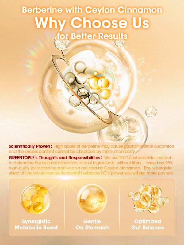 Paquete 60 cápsulas berberina liposomal GREENPEOL 1300mg
