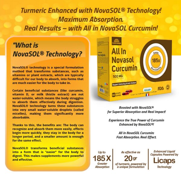 Paquete de 60 cápsulas Camrusepa curcumina fórmula avanzada