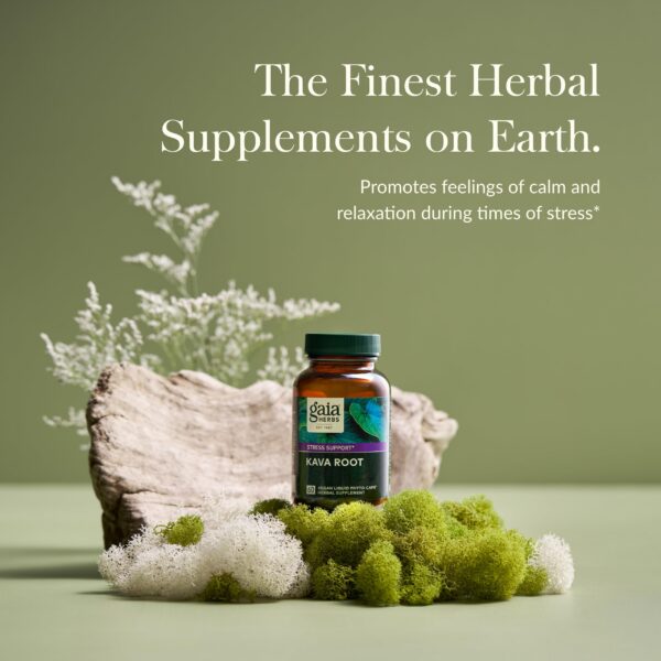 Paquete 60 cápsulas veganas Gaia Herbs de kava para estrés