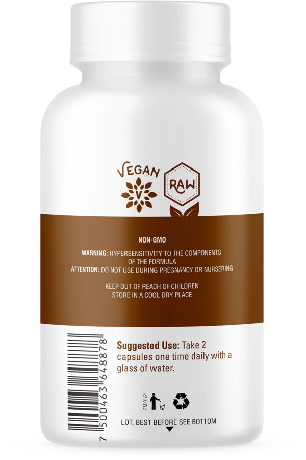 Paquete de 60 cápsulas veganas de adaptógeno hongo reishi OS Organic Side