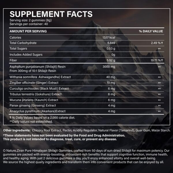 Paquete de 80 gominolas Shilajit con Ashwagandha