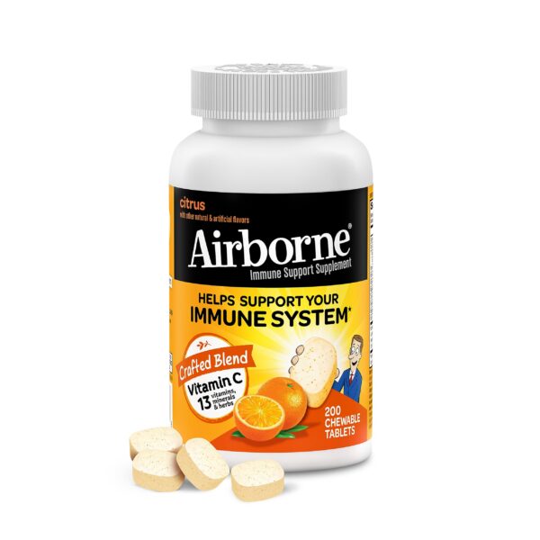 Paquete Airborne tabletas masticables vitamina C 1000mg Zinc