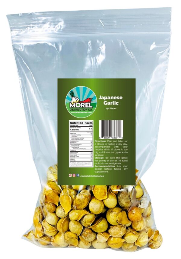 Paquete de ajo japonés natural 100% Morel Distribution 250 unidades
