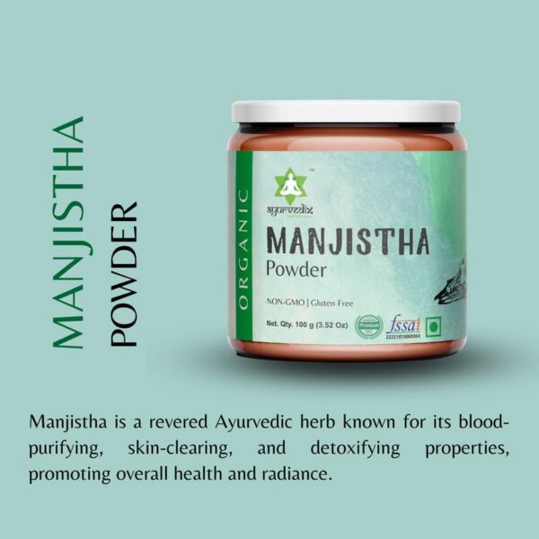 Paquete ayurvedix polvo Manjistha natural para piel limpia
