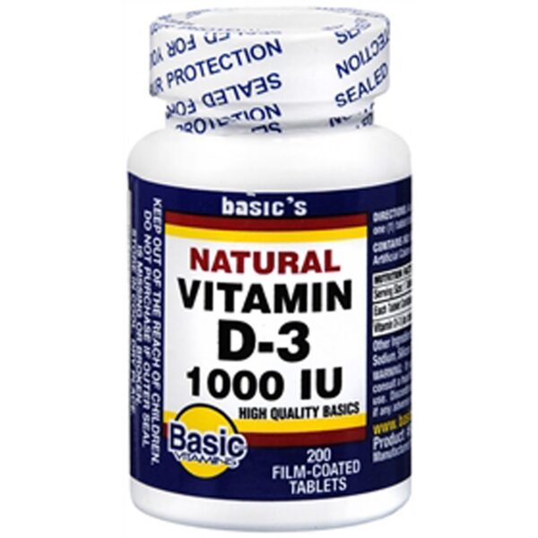 Paquete Basic Vitamins vitamina d-3 1000 ui 200 tabletas recubiertas