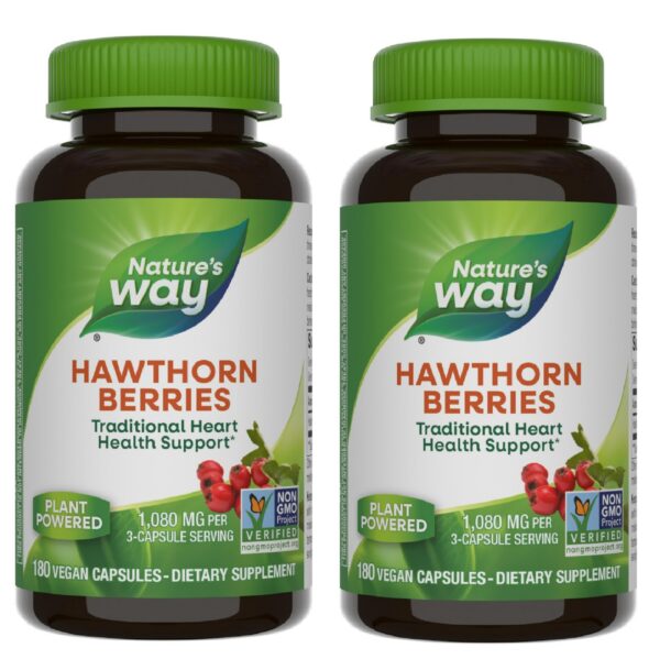 Paquete de Bayas de Espino Nature's Way 180 cápsulas veganas