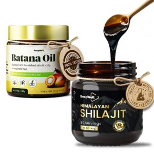 Paquete BeepWell aceite Batana orgánico y resina Shilajit