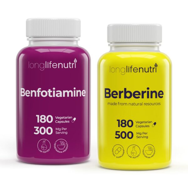 Paquete de Benfotiamina y Berberina LongLifeNutri.