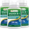 Paquete Best Naturals Vitamina B1 500 mg mononitrato tiamina 120 tabletas