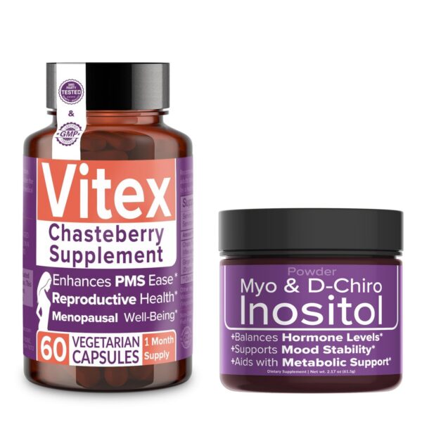 Paquete bienestar hormonal Vitex y polvo Inositol
