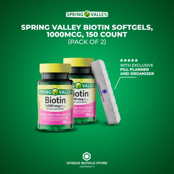 Paquete de Biotina Spring Valley con organizador