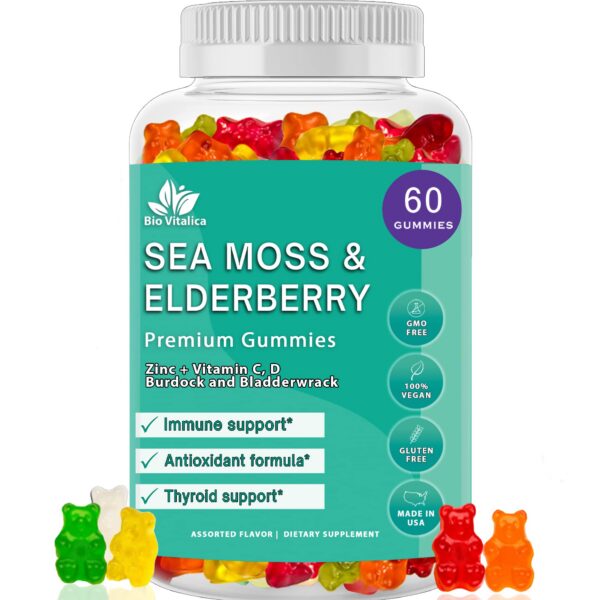 Gomitas Sea Moss Elderberry BioVitalica sabor frutal delicioso