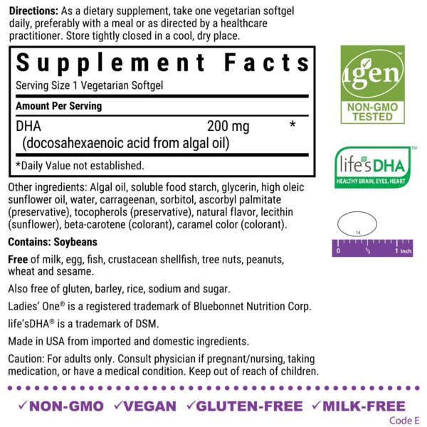 Frasco BlueBonnet Early Promise Prenatal 60 cápsulas vegetales