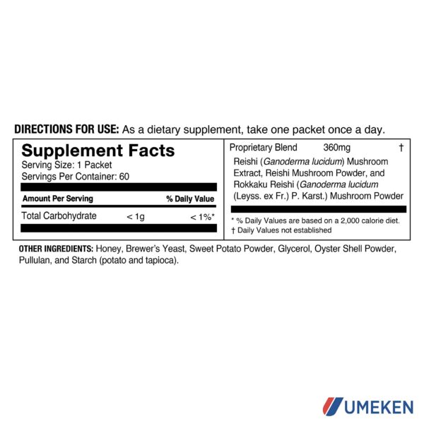 Paquete de bolitas concentradas de hongo reishi Umeken
