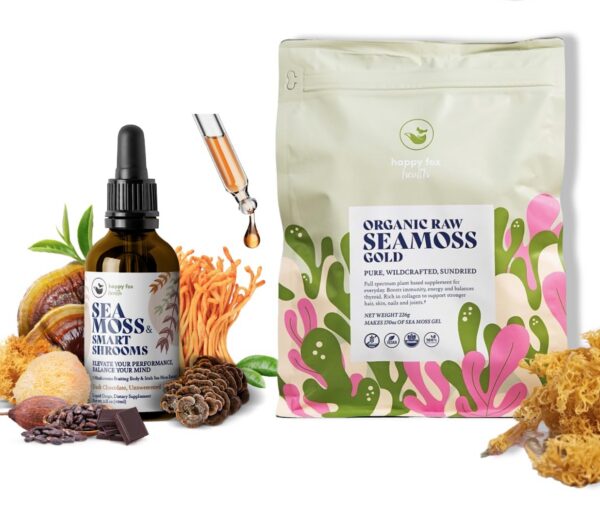 Paquete Brain & Body Raw de Happy Fox con sea moss y hongos