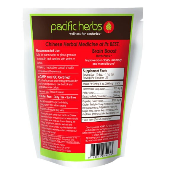 Paquete Brain Boost Herbal de Pacific Herbs para mejorar memoria y enfoque