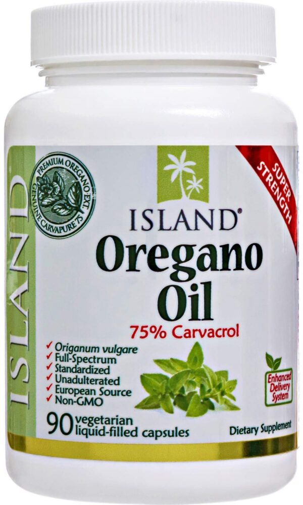 Paquete cápsulas aceite de orégano orgánico Island Nutrition