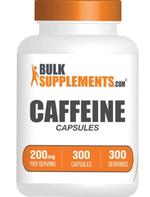 Paquete de cápsulas de cafeína 200mg BulkSupplements
