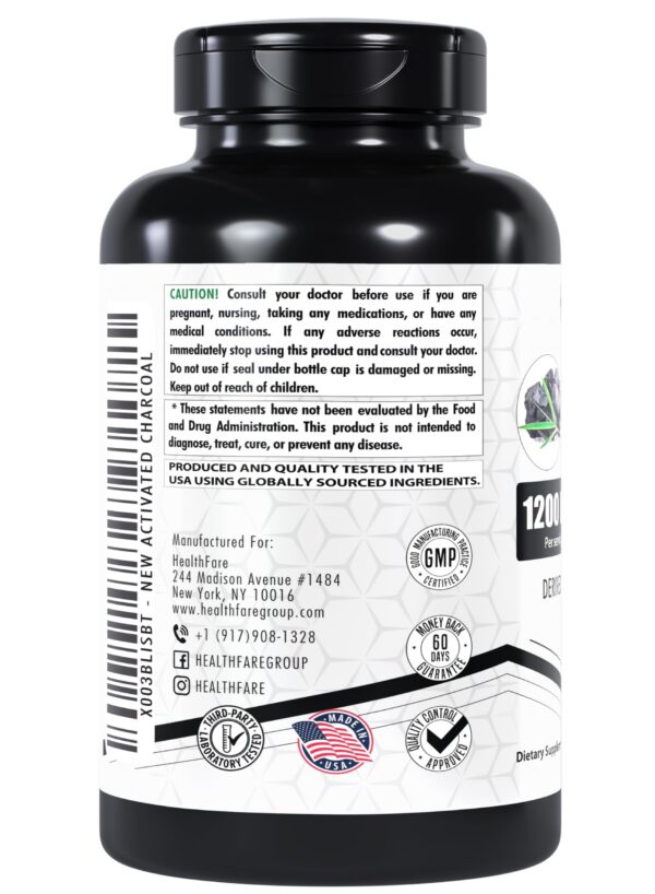 Paquete de cápsulas carbón activado Healthfare