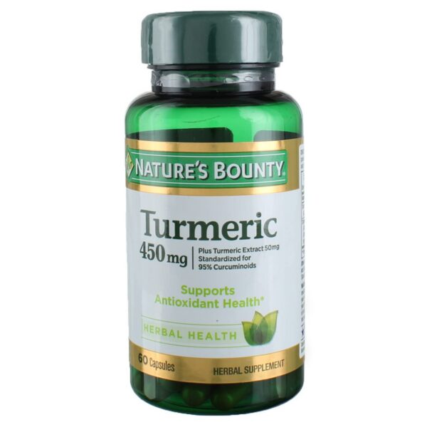 Paquete cápsulas cúrcuma 450mg Nature's Bounty 180 ct