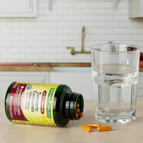 Paquete de cápsulas cúrcuma Spring Valley presentación