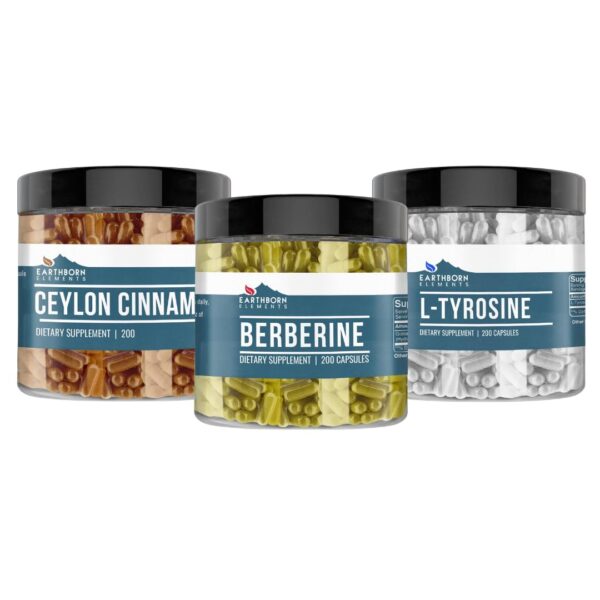 Paquete cápsulas Earthborn Elements berberina canela ceilán l-tirosina