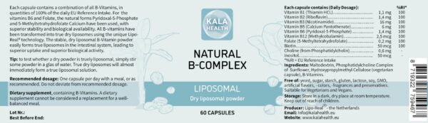 Version 1.0.0 Paquete de cápsulas liposomales kala natural complejo b