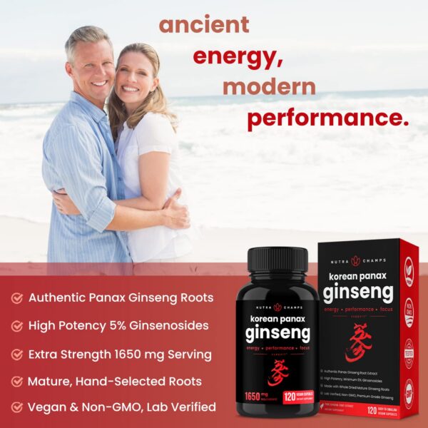 Paquete cápsulas NutraChamps ginseng ashwagandha vista completa