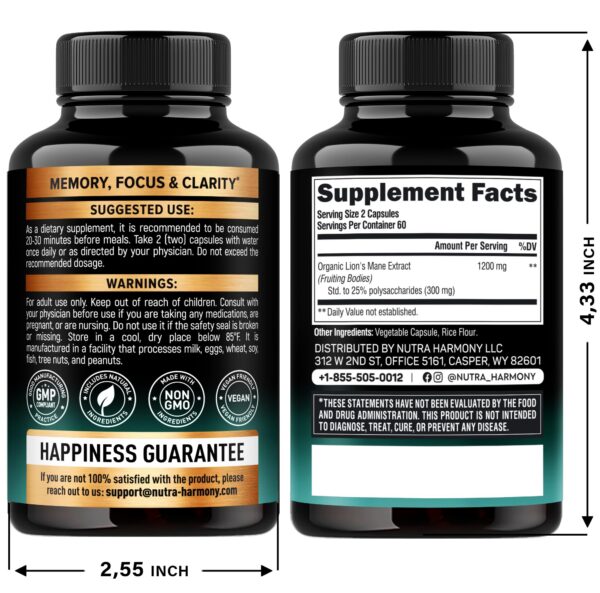 Suplemento Nutraharmony para enfoque y alivio de estrés