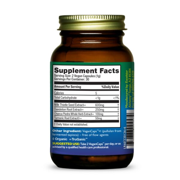 Paquete de cápsulas orgánicas para salud hepática