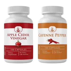 Paquete cápsulas pimienta cayena vinagre de manzana PURE ORIGINAL