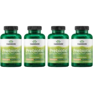 Paquete de cápsulas prebióticas Swanson 120 unidades 4 paquetes