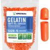 Paquete de cápsulas vacías gelatina XPRS Nutra tamaño 5 color naranja