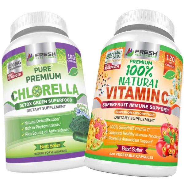 Paquete combinado Chlorella y Vitamina C natural FRESH HEALTHCARE