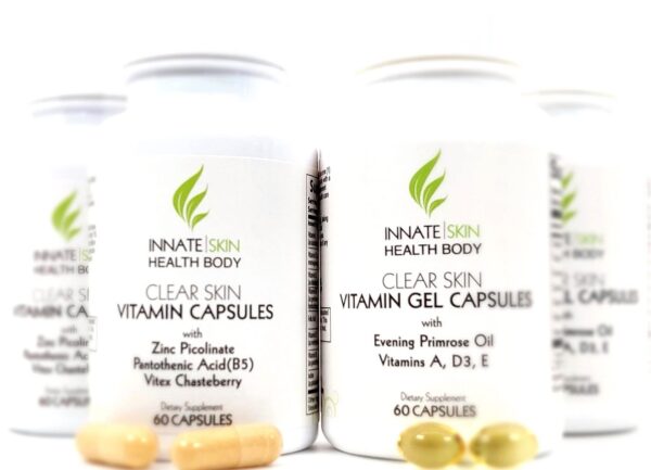 Paquete de Clear Skin vitaminas para acné 60 cápsulas