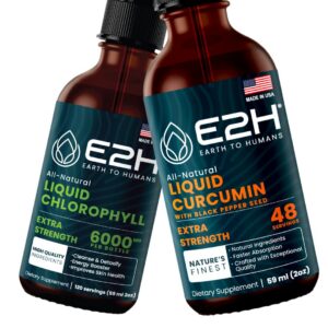 Paquete clorofila líquida y cúrcuma curcumina E2H EARTH TO HUMANS