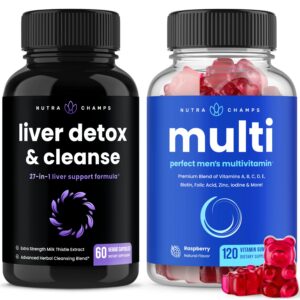 Paquete combinado NutraChamps limpieza hepática y multivitamínico hombres