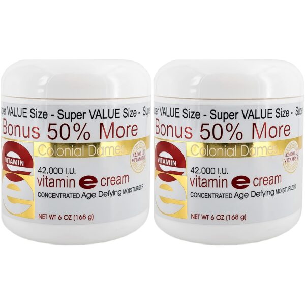 Paquete de crema hidratante vitamina E Colonial Dames 42000 UI