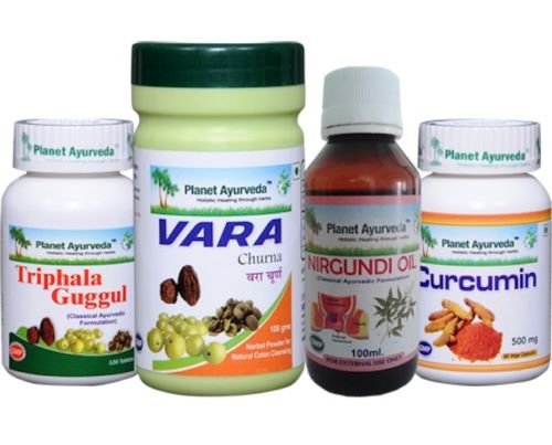 Paquete cuidado fístula ayurveda Planet Ayurveda botellas