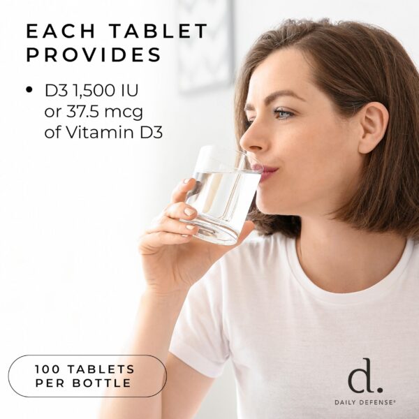 Paquete Daily Defense suplemento vitamina D3 1500 IU