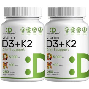 Version 1.0.0 Paquete DEAL SUPPLEMENT 2 botellas vitamina D3 K2 250 cápsulas cada