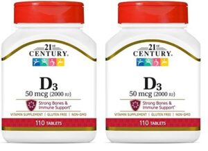 Version 1.0.0 Paquete doble 21st Century Vitamina D3 2000 IU 110 tabletas