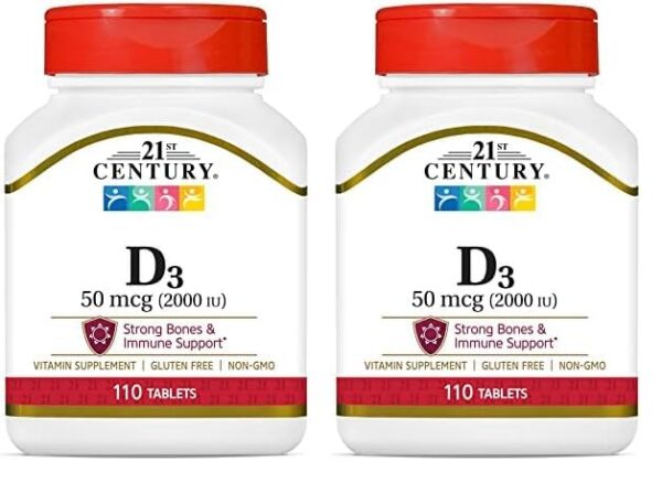 Paquete doble 21st Century Vitamina D3 2000 IU 110 tabletas