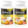 Version 1.0.0 Paquete doble Airborne tabletas masticables vitamina C 1000mg zinc