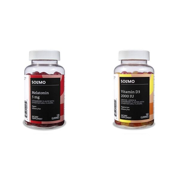 Paquete doble Amazon Basics gomitas melatonina y vitamina D3